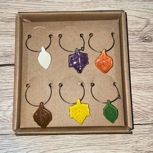 35 NWT ThirstyStone Leaf Wine Charms